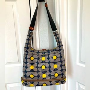 Orla Kiely Baby Bag in Yellow and Gray Floral